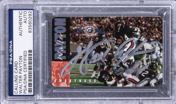 1995 Calling Card Walter Payton Signed Card - PSA Authentic Autograph